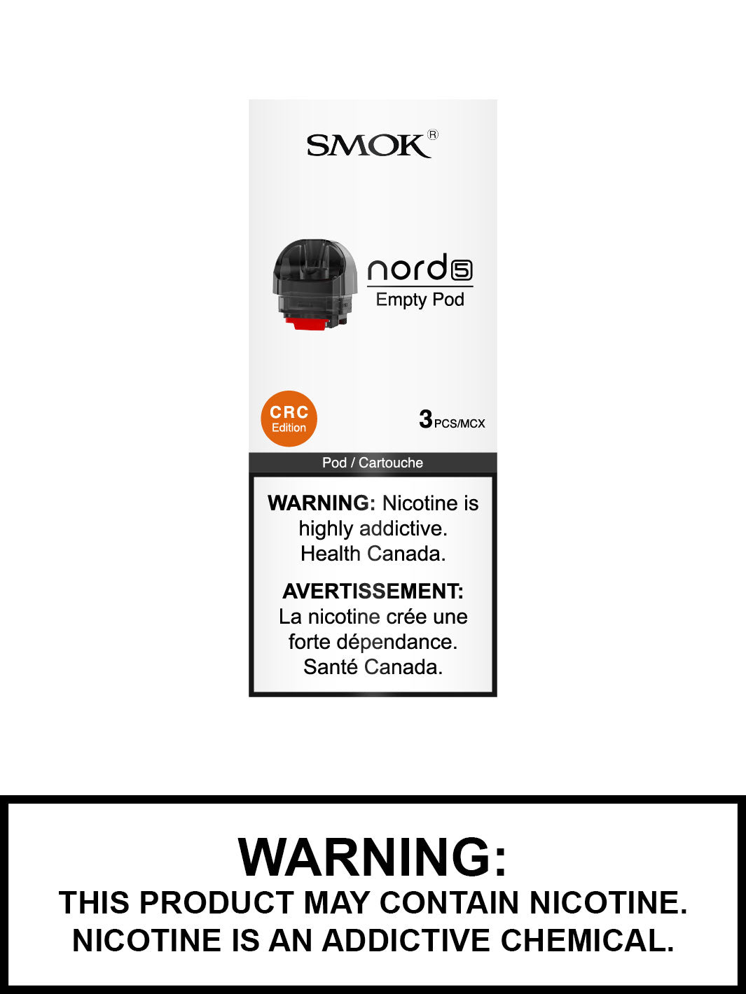 SMOK NORD 5 Replacement Pods, 3 Pack SMOK NORD 5 Replacement Pods, 3 Pack