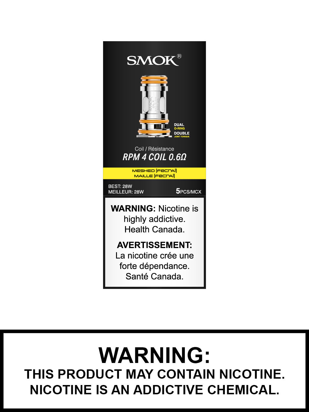 SMOK Nord 6 RPM 4 Meshed Replacement Coils, 5 Pack SMOK Nord 6 RPM 4 Meshed Replacement Coils, 5 Pack