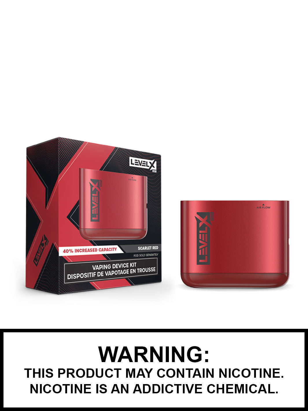 Scarlet Red Level X Pod Vape 850mAh Vape Device, Vape360 Canada