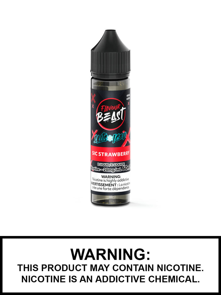 Sic Strawberry Iced Flavour Beast Salt Nic, 60mL Vape Juice