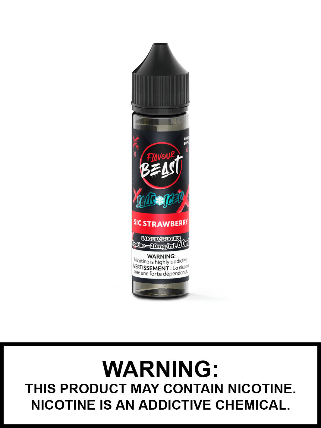 Sic Strawberry Iced Flavour Beast Salt Nic - 30mL & 60mL Sic Strawberry Iced Flavour Beast Salt Nic - 30mL & 60mL