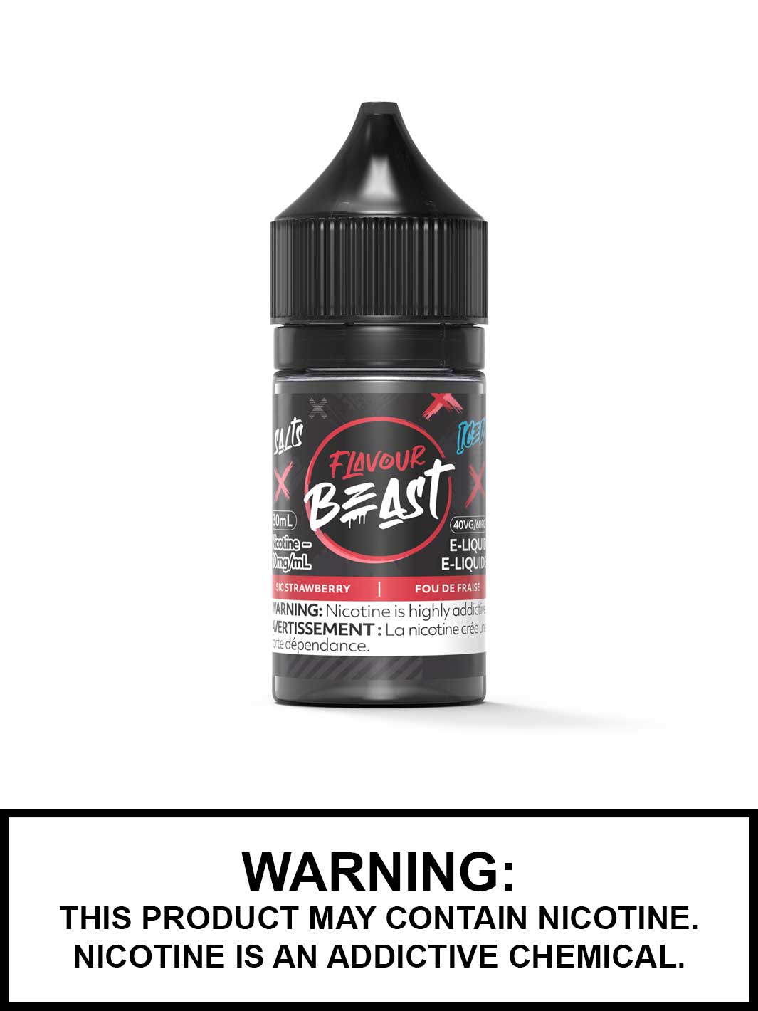 Sic Strawberry Iced Flavour Beast Salt Nic - 30mL & 60mL Sic Strawberry Iced Flavour Beast Salt Nic - 30mL & 60mL