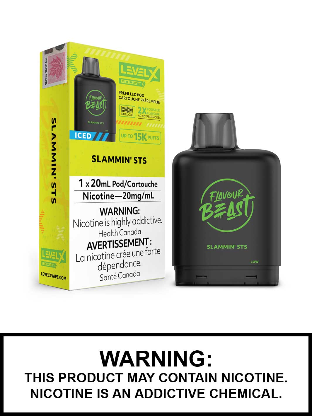 Slammin STS Iced Flavour Beast Level X Boost Pods, Level X Vape, Vape360 Canada