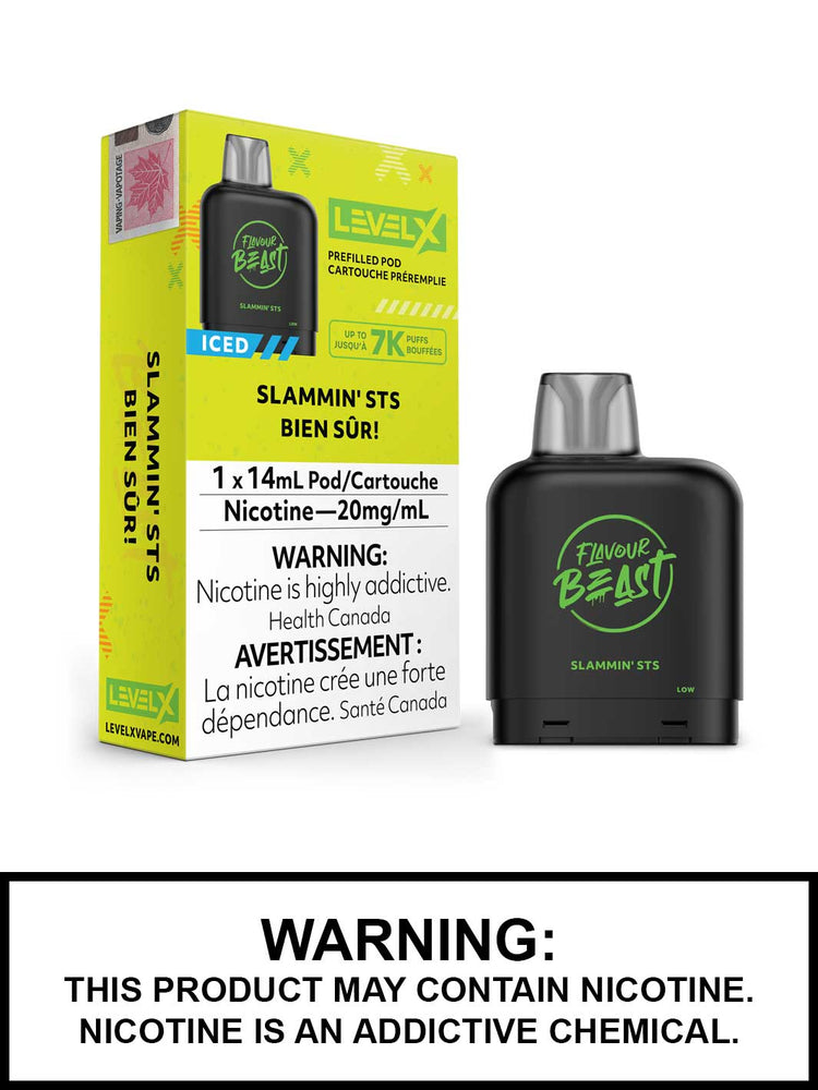 Slammin STS Iced Level X Flavour Beast Pods, Vape360 Canada