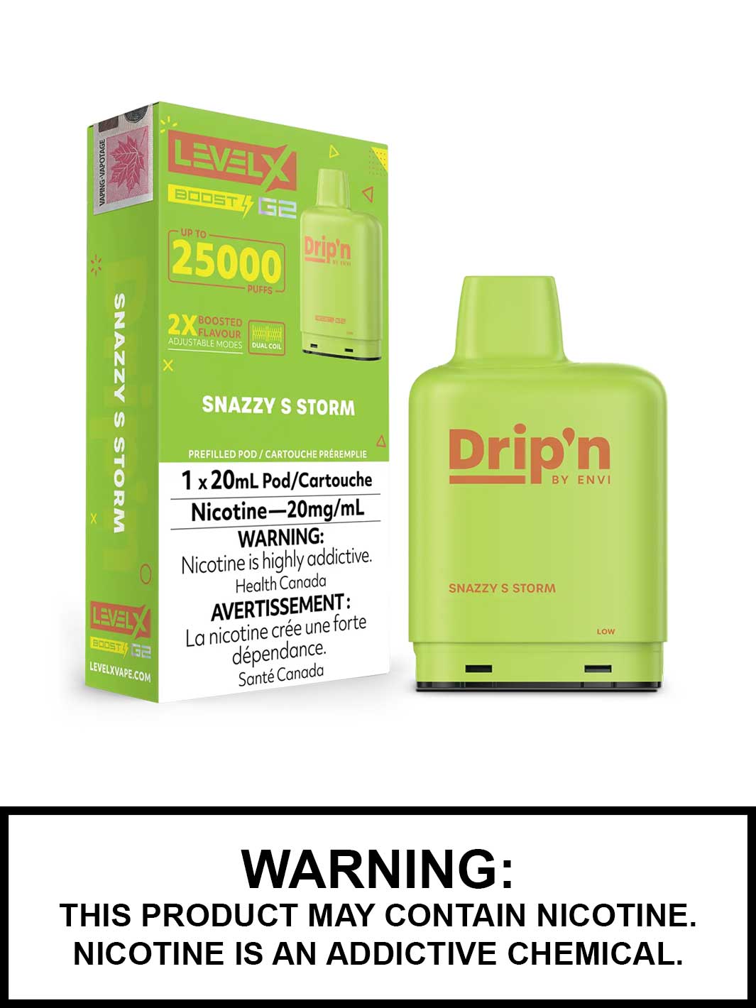 Cartouches de vape Drip'n Level X Boost G2 - 25 000 bouffes Cartouches de vape Drip'n Level X Boost G2 - 25 000 bouffes