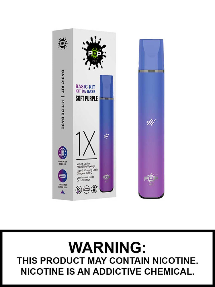 Soft Purple Pop Hit 2.0 Basic Kit Pod Vape, Pop Pods