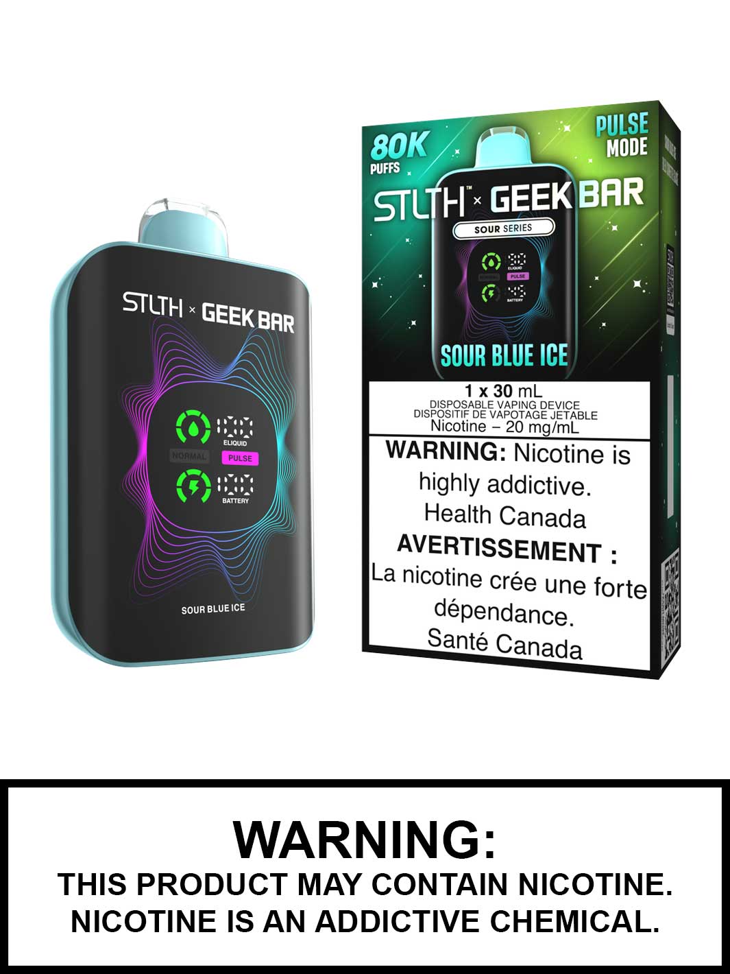 Sour Blue Ice STLTH X Geek Bar 80K Disposable Vape Sour Blue Ice STLTH X Geek Bar 80K Disposable Vape