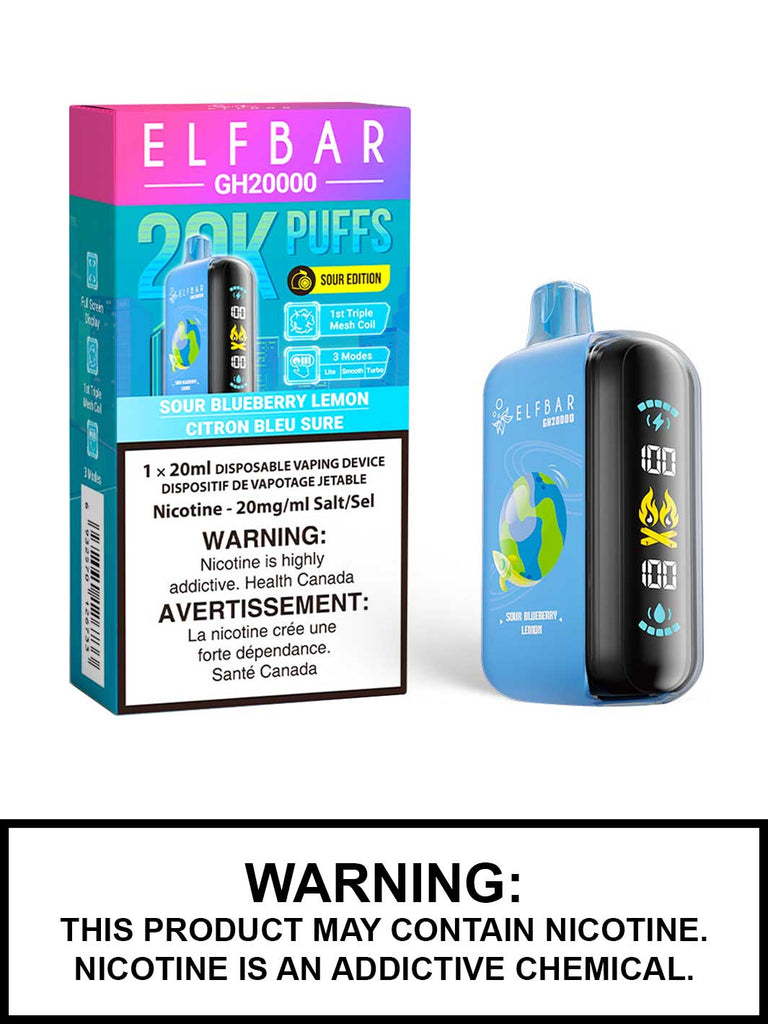 Sour Blueberry Lemon Elf Bar GH20000 Disposable Vape, 20K Puffs