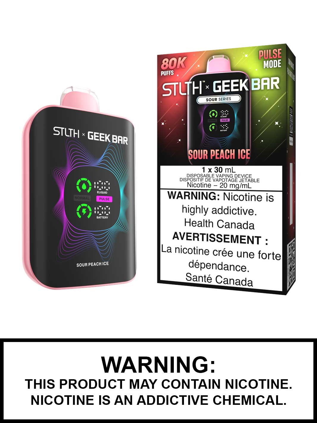 Sour Peach Ice STLTH X Geek Bar 80K Disposable Vape Sour Peach Ice STLTH X Geek Bar 80K Disposable Vape