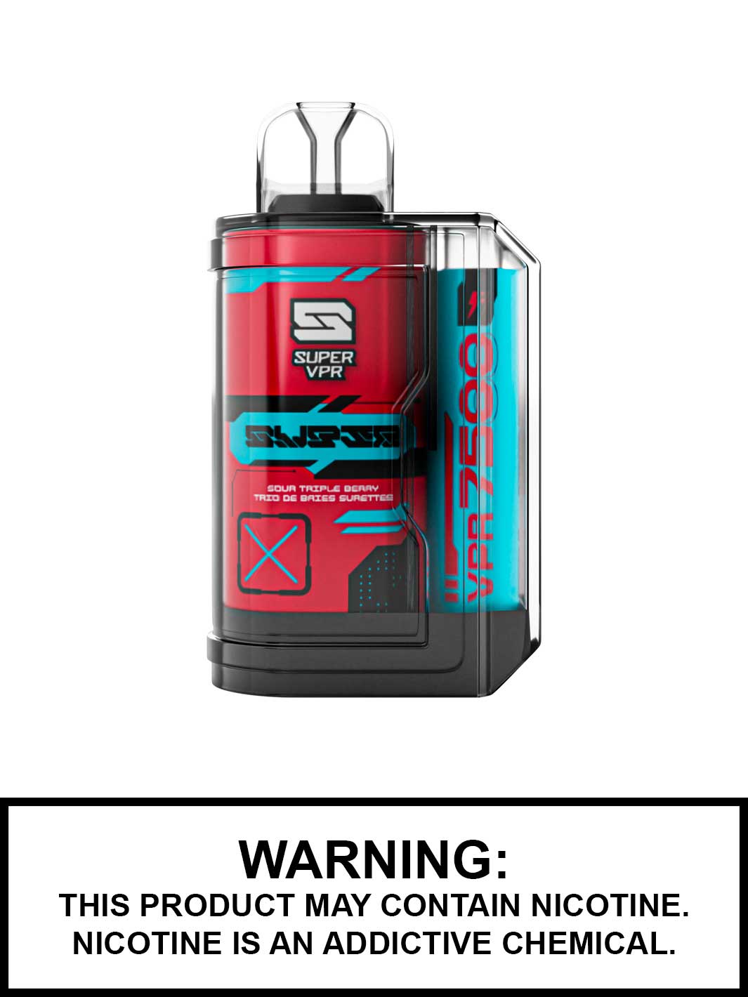 Sour Triple Berry Super VPR 7500 disposable vape, VPR 7500, Super VPR disposable vapes, Vape360 Canada