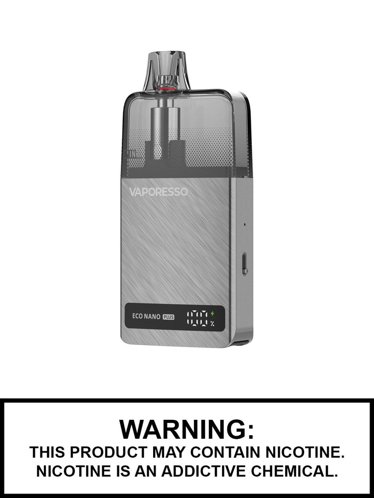 Space Silver Vaporesso Eco Nano Plus Pod Kit, Vaporesso Vape, Side Angle
