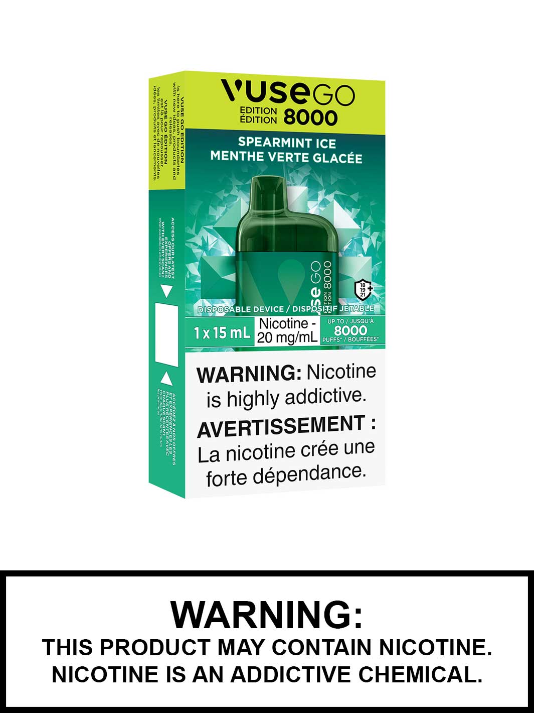 Spearmint Ice Vuse Go 8000 Disposable Vape, Vuse Vape Canada, Vape360