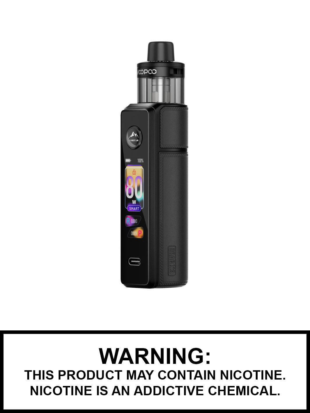 Spray Black Voopoo Drag X3 80W Pod Kit, Voopoo Drag Vape