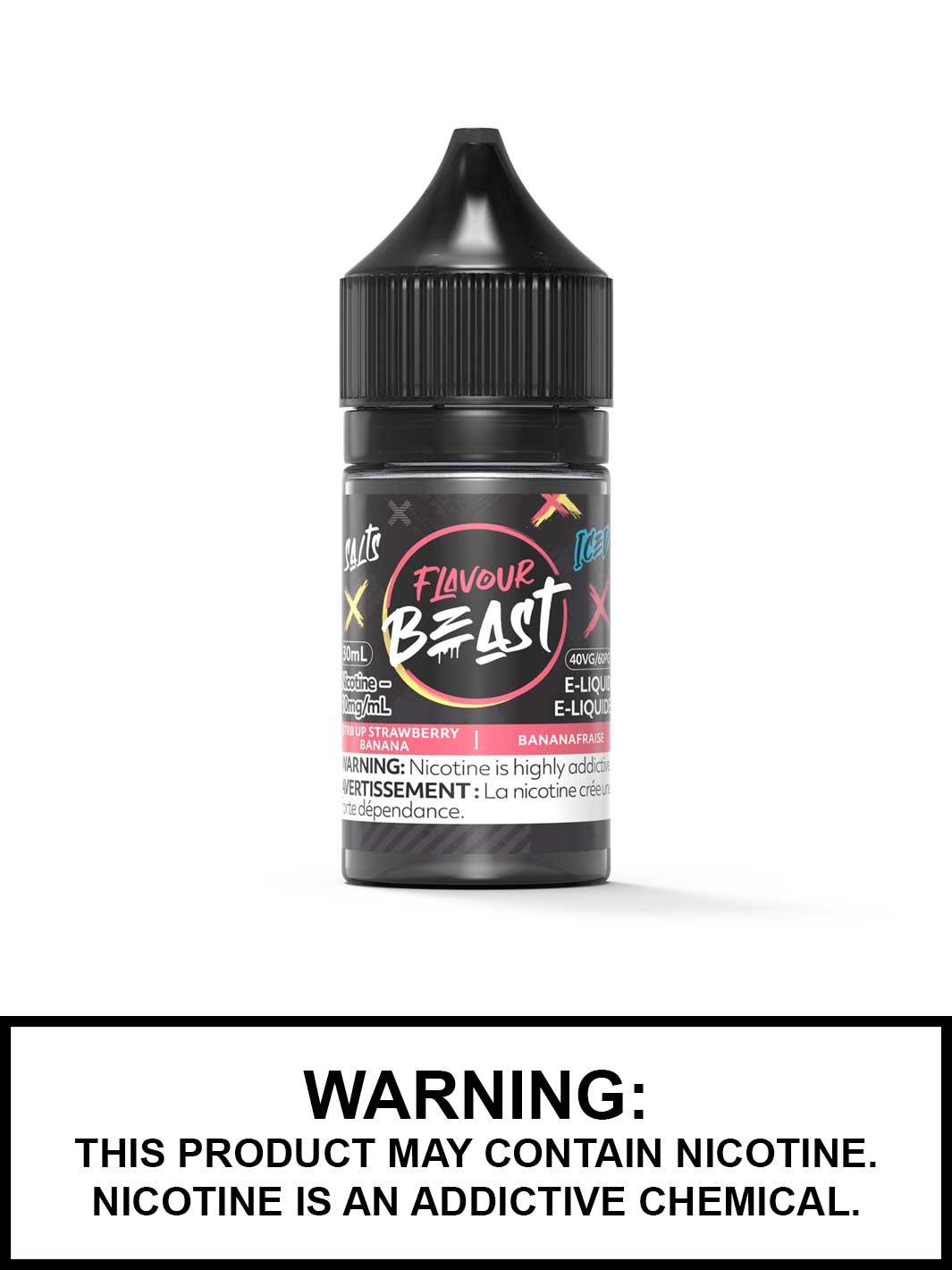 Str8 Up Strawberry Banana Iced Flavour Beast Salts, Salt Nic Flavour Beast Flavours, Vape360 Canada