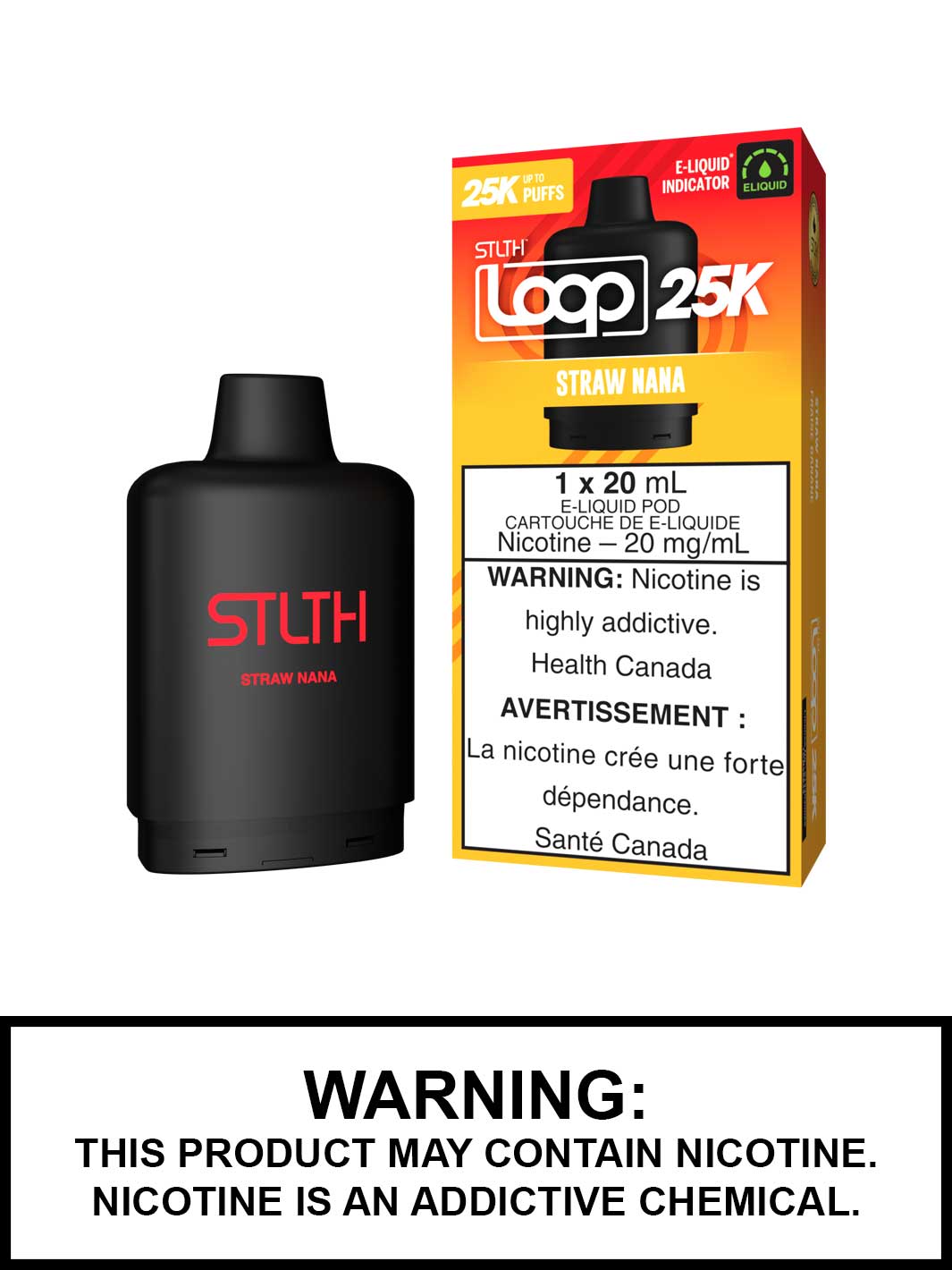 Straw Nana STLTH Loop 25K Pods, STLTH Vape, Vape360 Canada