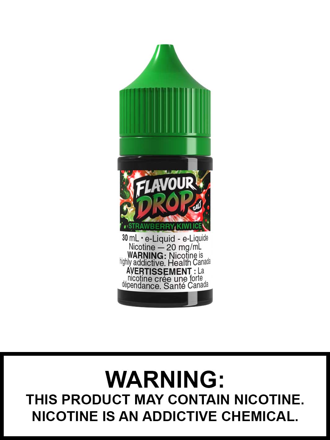 Strawberry Kiwi Ice Flavour Drop Salt Nic Vape Juice, 30mL Nic Salts