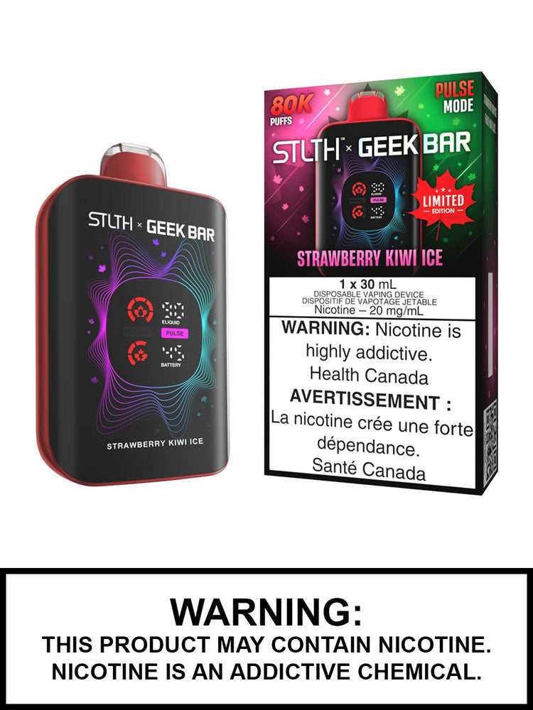 Strawberry Kiwi Ice Canada Limited Edition STLTH x Geek Bar Disposable Vape, STLTH 80K