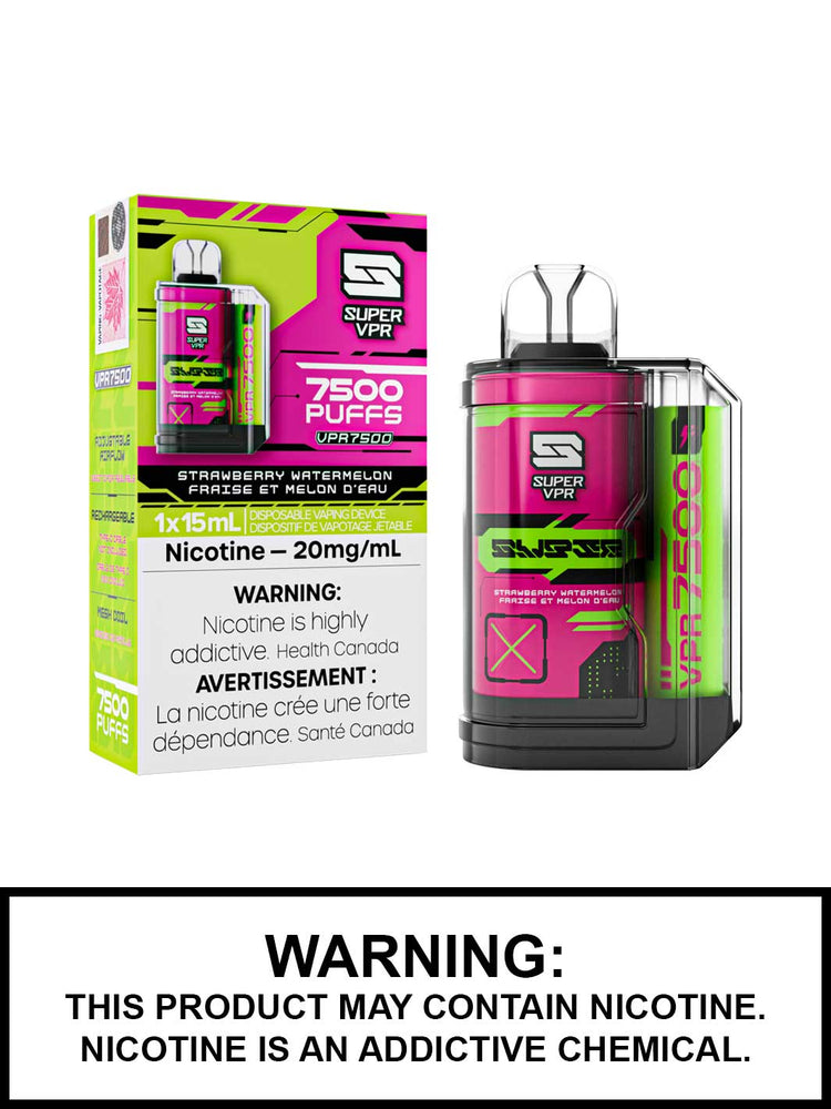 Strawberry Watermelon Super VPR 7500 disposable vape, VPR 7500, Super VPR disposable vapes, Vape360 Canada