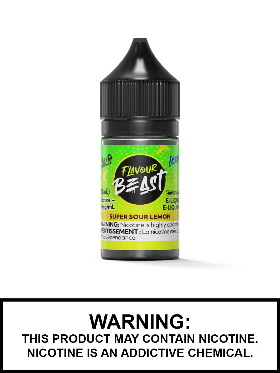 Super Sour Lemon Iced Flavour Beast Salts, Salt Nic Flavour Beast Flavours, Vape360 Canada