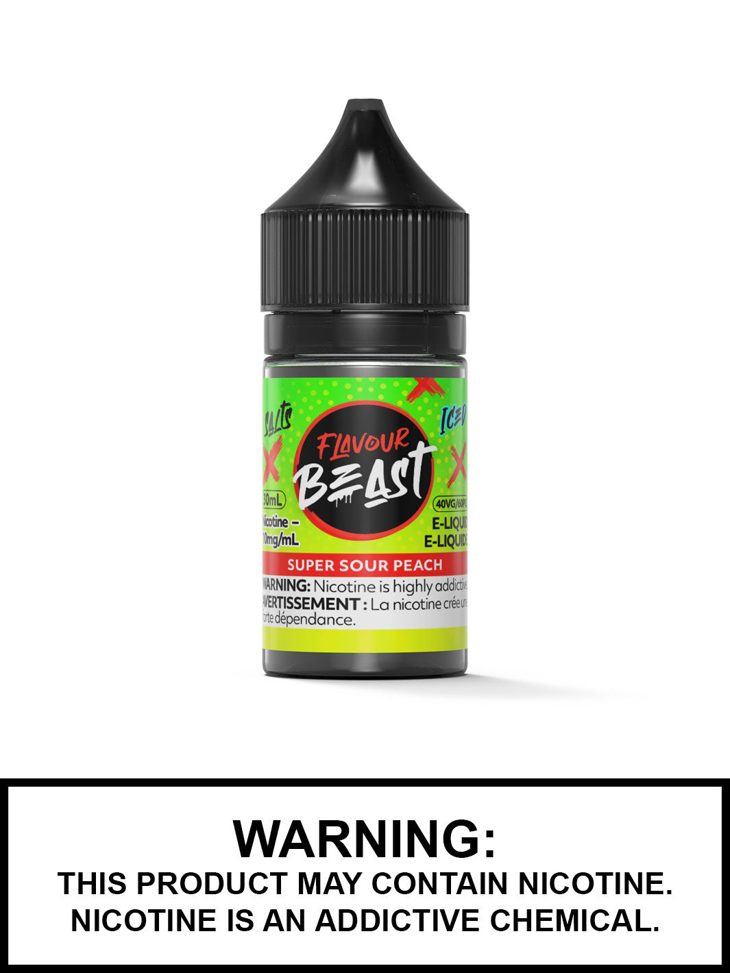 cbd vape juice canada Super Sour Peach Iced Flavour Beast Salt Nic