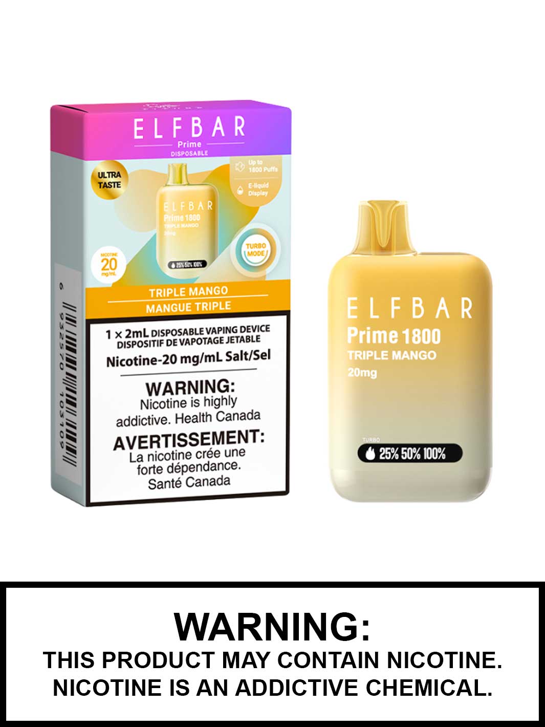 Triple Mango Elfbar Prime 1800 Disposable Vape, Elf Bar Prime Canada
