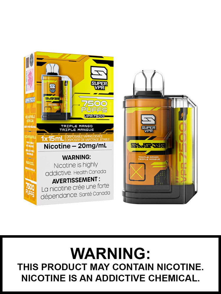 Triple Mango Super VPR 7500 disposable vape, VPR 7500, Super VPR disposable vapes, Vape360 Canada