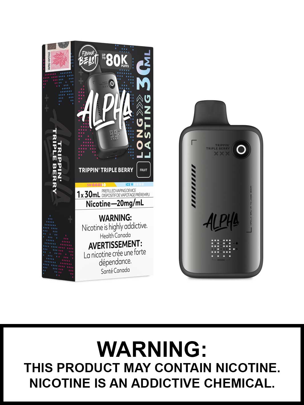 Trippin Triple Berry Flavour Beast Alpha 80K Disposable Vape