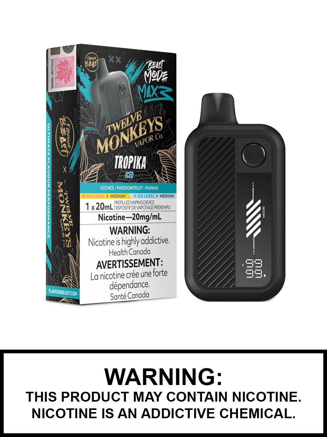 Tropika Iced Flavour Beast Beast Mode Max 3 60K Disposable Vape, Beast Vape