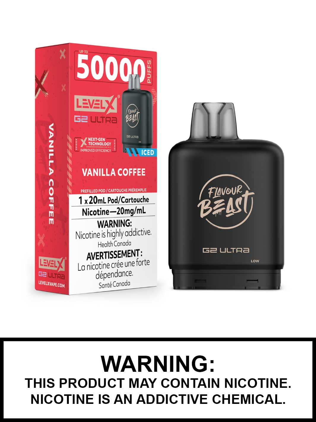 Vanilla Coffee Iced Level X Ultra Pods by Flavour Beast, Level X Pods