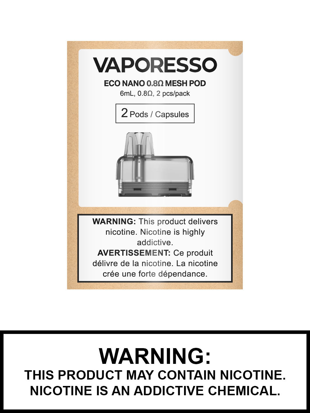Vaporesso Eco Nano Mesh Pods, 6mL Vaporesso Eco Nano Mesh Pods, 6mL