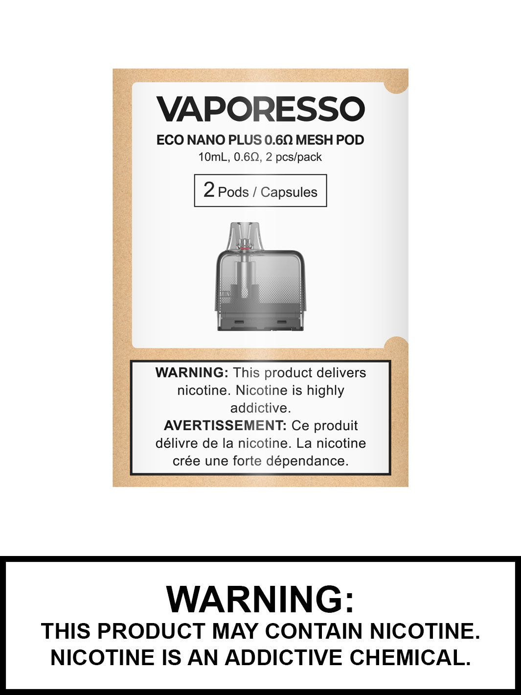 Vaporesso Eco Nano Plus Pods, 0.6ohm Resistance