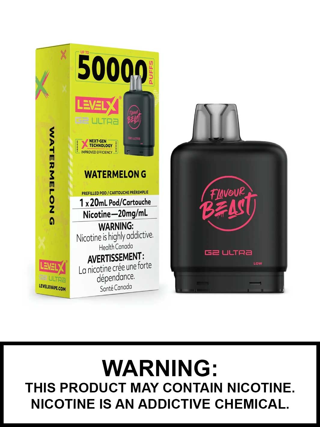 Watermelon G Level X Ultra Pods by Flavour Beast, Level X Pods