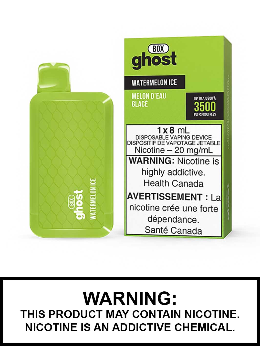 Watermelon Ice Ghost Box Disposable Vape, Ghost Box Vape, Ghost Vape, Vape360 Canada