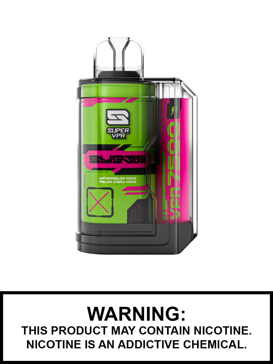 Watermelon Kiwi Super VPR 7500 disposable vape, VPR 7500, Super VPR disposable vapes, Vape360 Canada