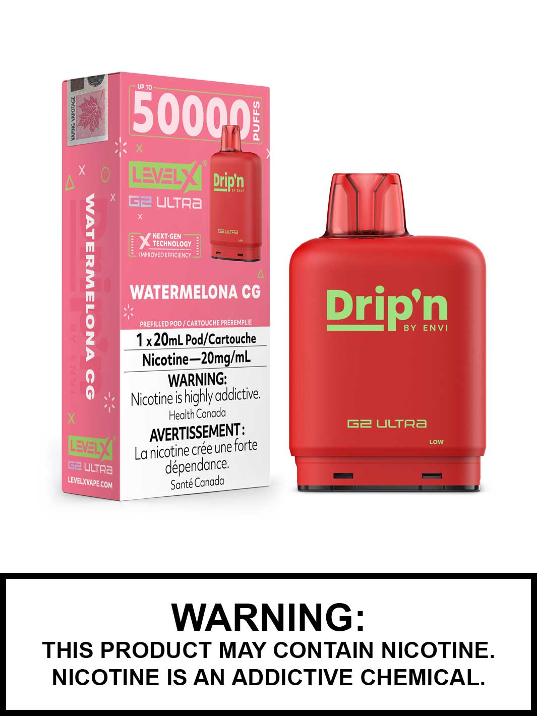 Watermelona CG Drip'n Level X Ultra Pods, 50K Puffs