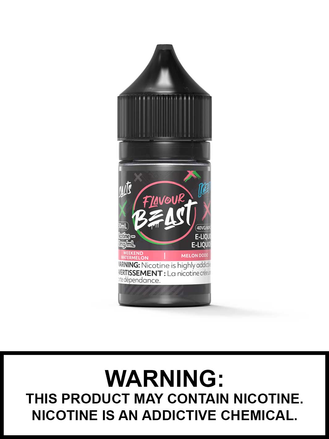 Weekend Watermelon Iced Flavour Beast Salts, Salt Nic Flavour Beast Flavours, Vape360 Canada