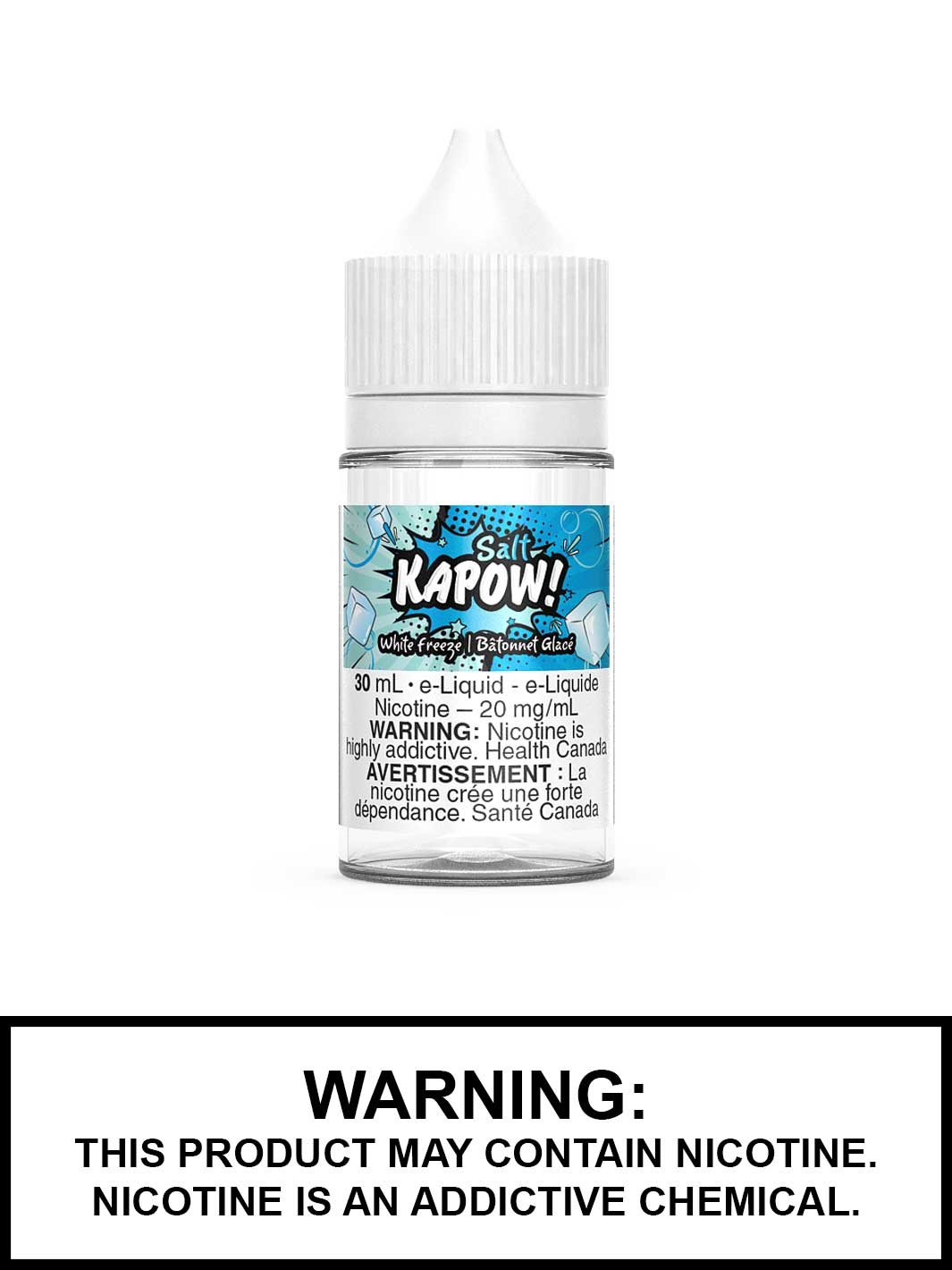 White Freeze Salt Nic Vape Juice by Kapow, Vape360 Canada