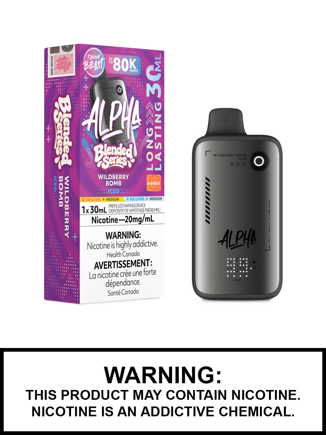 Wildberry Bomb Iced Flavour Beast Alpha 80K Disposable Vape