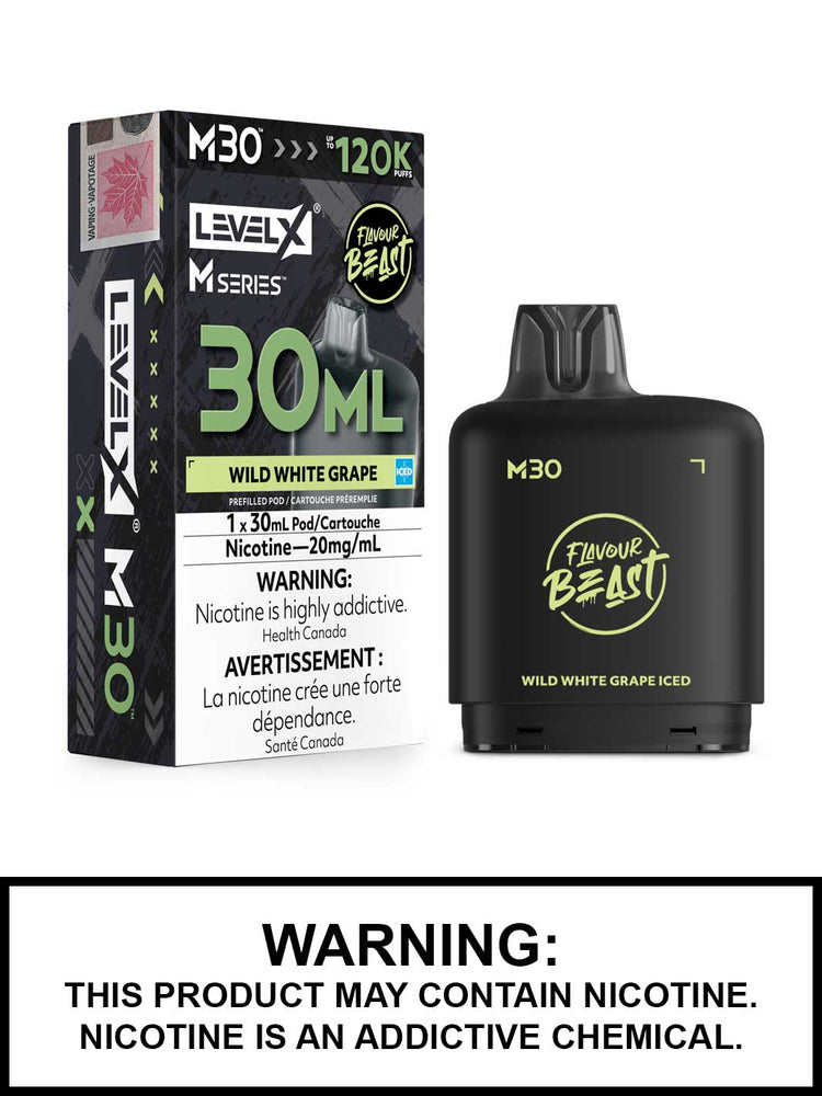 Wild White Grape Iced Level X M Series Pods, M30 Pod 120K Puffs