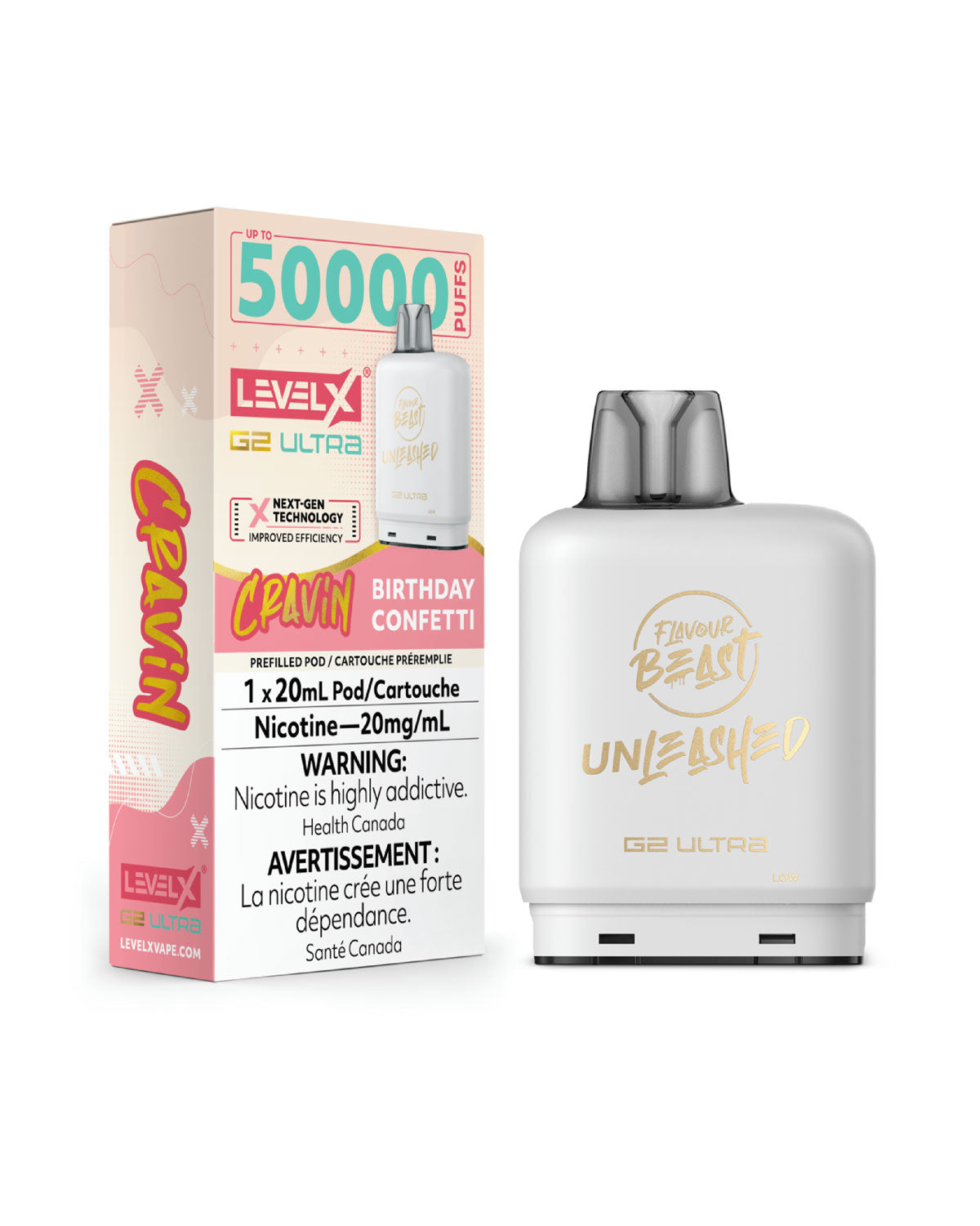 Birthday Confetti Level X Ultra Pods, Unleashed 50K Puffs, Level X Pods