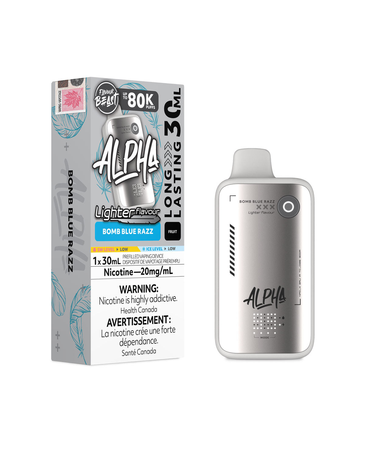 Bomb Blue Razz Flavour Beast Alpha 80K Light Disposable Vape, Flavour Beast Vape