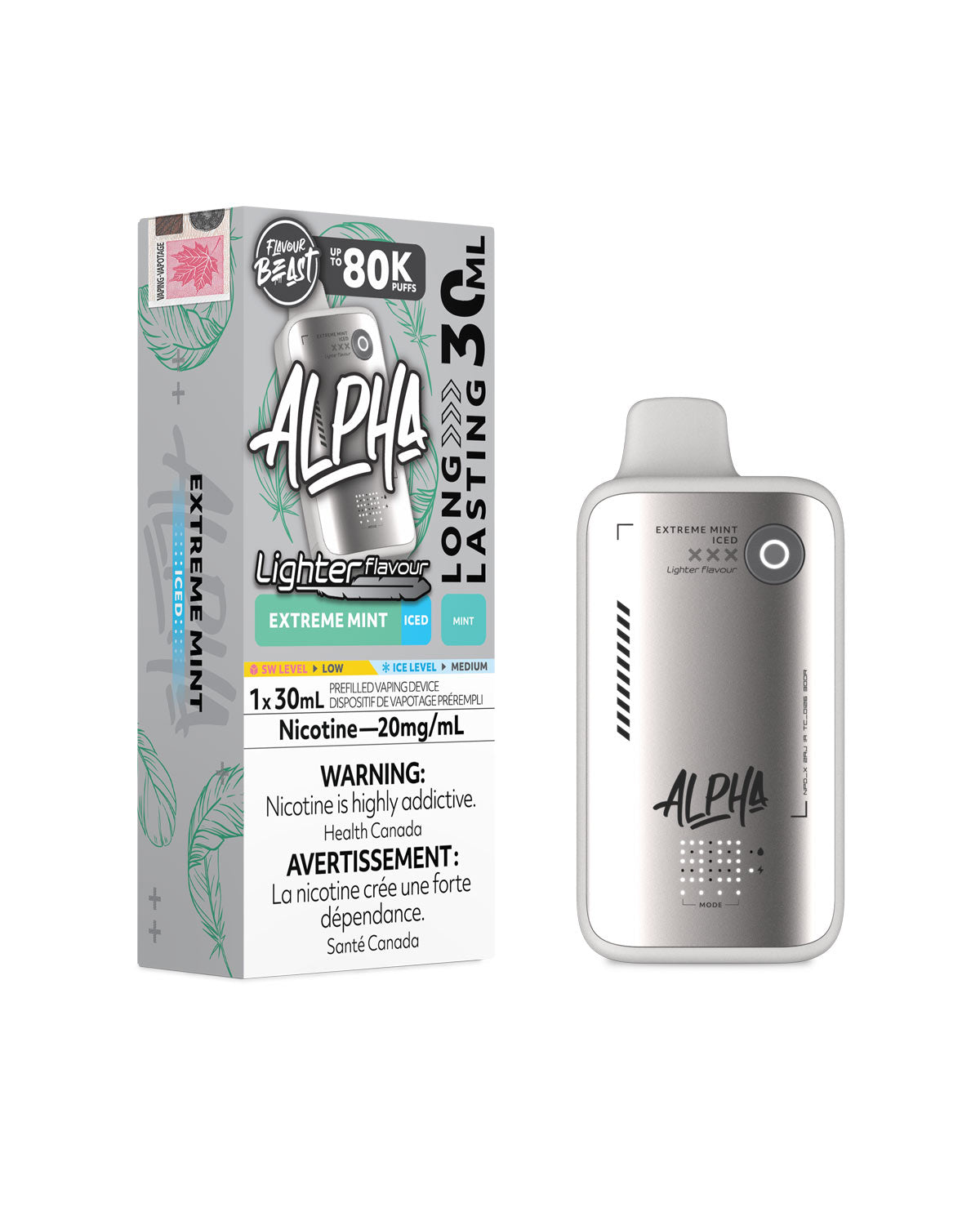 Extreme Mint Iced Flavour Beast Alpha 80K Light Disposable Vape, Flavour Beast Vape
