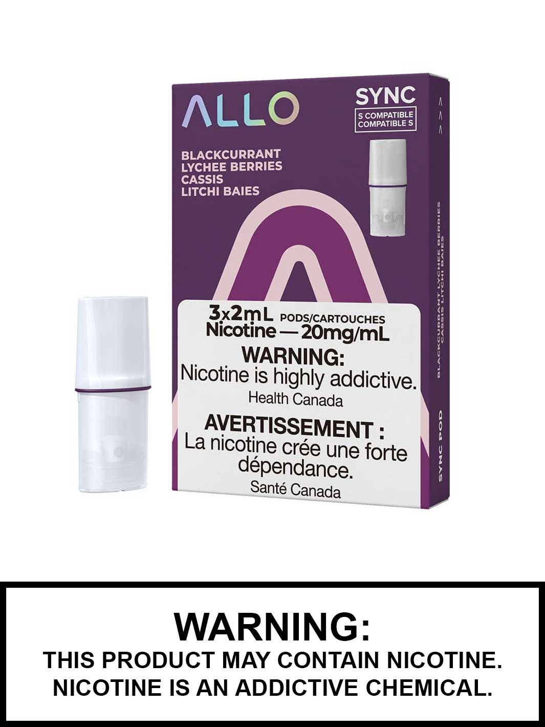 Blackcurrant Lychee Berries Allo Pods, Allo Sync Pods,  STLTH Compatible Pods, Vape360 Canada