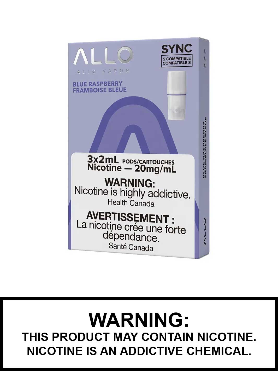 Blue Raspberry Allo Pods, Allo Sync Pods,  STLTH Compatible Pods, Vape360 Canada