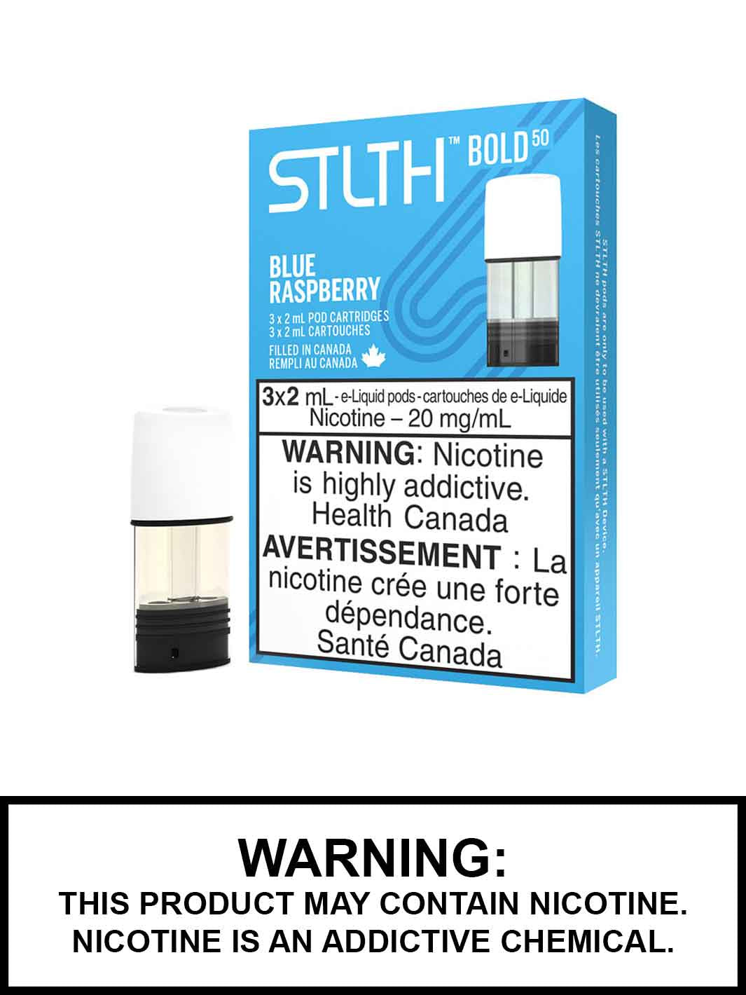 Blue Raspberry Bold 50 STLTH Pods Canada, Blue Raspberry eJuice, Vape360