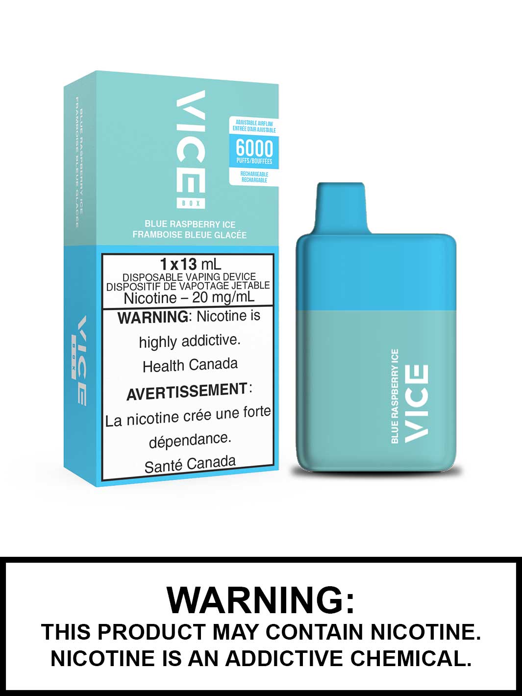 Vice Vape Blue Raspberry Ice Vice Box Disposable Vape Canada, Vape360