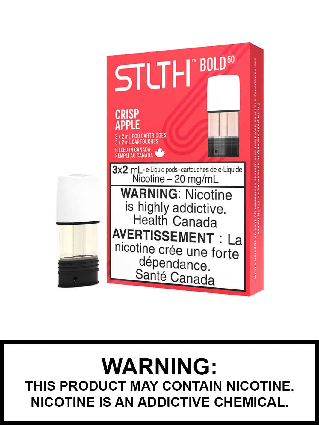 Crisp Apple Bold 50 STLTH Pods Canada, Fruit eJuice, Vape360