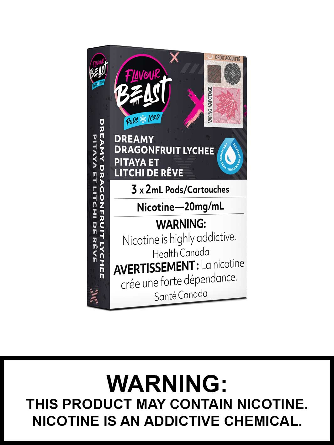 Dreamy Dragonfruit Lychee Iced Flavour Beast Pods, STLH Compatible Pods, Vape360 Canada