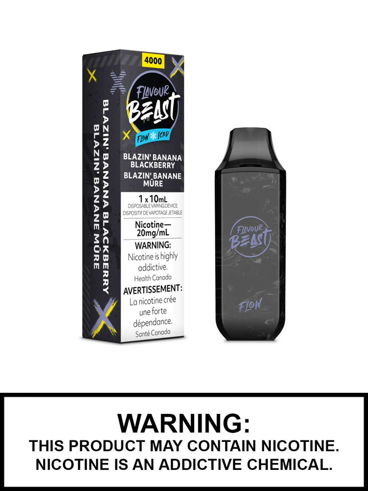 Flavour Beast Flow Disposable Vapes, Blazin' Banana Blackberry Vape Juice, Vape360 Canada