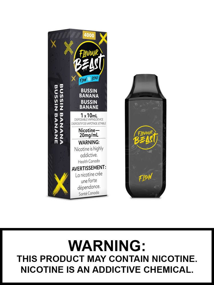 Flavour Beast Flow Disposable Vapes, Bussin Banana Iced Vape Juice, Vape360 Canada